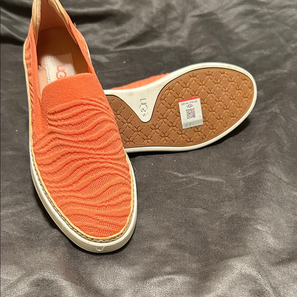 UGG Women's Coral Orange Knit Slip-On Sneakers